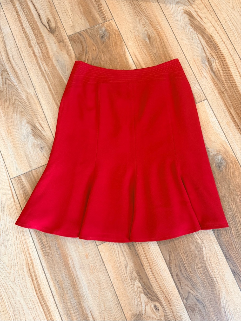 Classic Red A-Line Skirt with Flared Hem